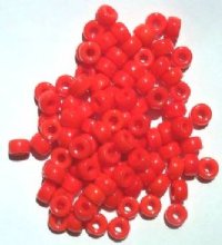 100 4x6mm Crow Beads Opaque Orange